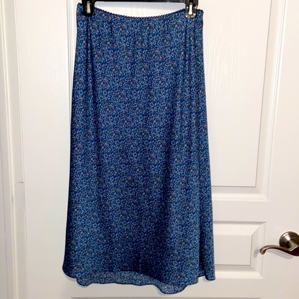 Chelsea & Violet, Blue and White, Mid Length Skirt